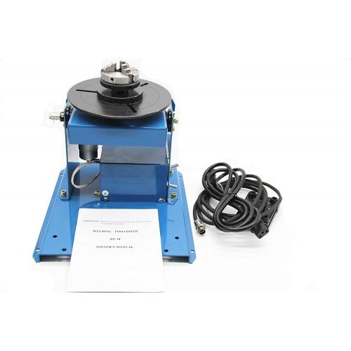  [아마존베스트]Hanchen Rotary Welding Positioner 0-90º Turntable Table for Welding Pipe Workpiece 60/80mm Chuck Foot Switch with CE Certificate