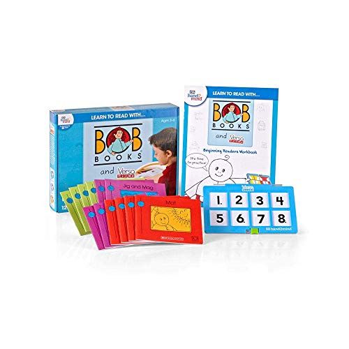  hand2mind Learn To Read With BOB Books & VersaTiles Beginning Readers Set, Early Reader Books For Kids Ages 4-6, 12 BOB Books, 1 Workbook & Answer Case, Homeschool Kindergarten Sup