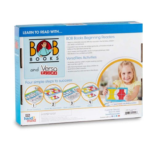  hand2mind Learn To Read With BOB Books & VersaTiles Beginning Readers Set, Early Reader Books For Kids Ages 4-6, 12 BOB Books, 1 Workbook & Answer Case, Homeschool Kindergarten Sup