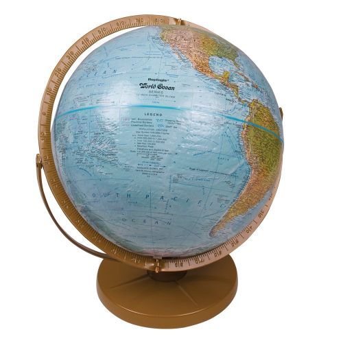  Hand2mind Replogle, World Ocean Series, Landforms Desk Globe, (13031)