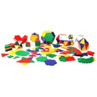 Hand2mind Polydron Geometry Shapes with Triangles, Squares, Hexagons, Pentagons and Activity Book (Set of 266 pieces)
