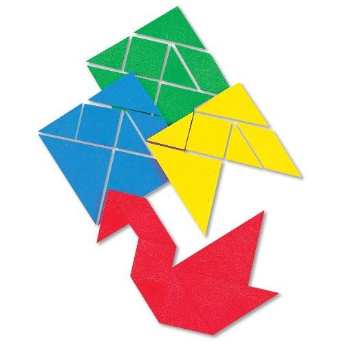  Hand2mind hand2mind Plastic Tangrams, Manipulative Set for Math Puzzles (Pack of 32)