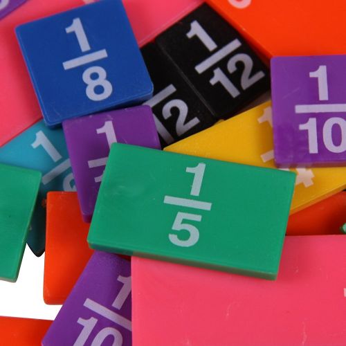  Hand2mind hand2mind Plastic Rainbow Fraction Tiles, Bulk Math Manipulative Kit for the Classroom (15 Sets of 51 Tiles)