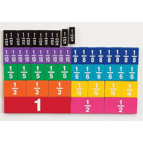  Hand2mind hand2mind Plastic Rainbow Fraction Tiles, Bulk Math Manipulative Kit for the Classroom (15 Sets of 51 Tiles)