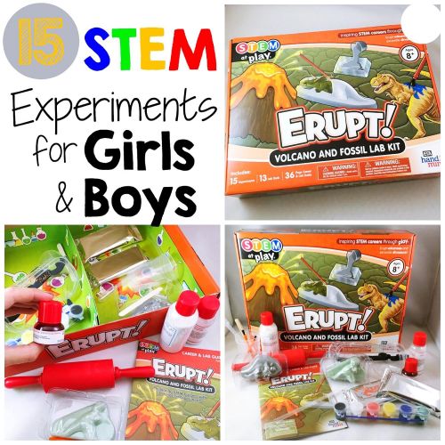  Hand2mind ERUPT! Volcano & Fossil Science Kit for Kids (Ages 8+) - 15+ STEM Career Experiments and Activities | Learn About Dinosaurs, Fossils, Volcanoes, and More | Educational Toys | STEM