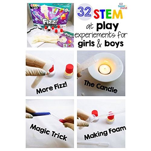  Hand2mind FIZZ! Chemistry Science Kit for Kids (Ages 8+) - Build 32+ STEM Career Experiments and Activities | Make Your Own Foam, Crystals, Magic Tricks, and More | Educational Toys | STEM A