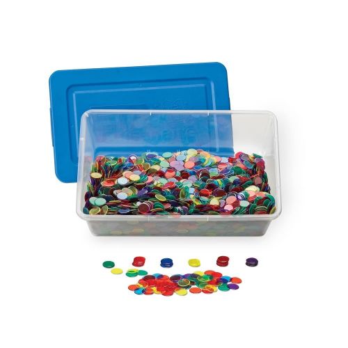  Hand2mind hand2mind Plastic, Round, Clear Counters, Math Tokens Classroom Bulk Kit (Set of 5000)