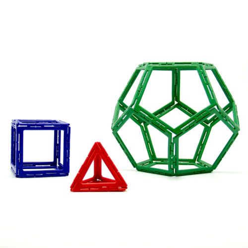  Hand2mind Polydron Frameworks Open Geometric Shapes with Triangles, Squares, Hexagons, Pentagons and Activity Book (Set of 266 pieces)