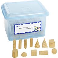 Hand2mind hand2mind Foam Geometric Solid Blocks, 3D Wood-Color Shapes, Classroom Kit (Set of 96)