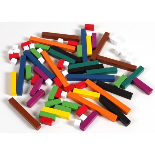  Hand2mind hand2mind Wooden Cuisenaire Rods Introductory Set with Tray Bulk Pack (6 Sets of 74)