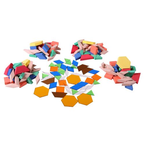  Hand2mind hand2mind Foam, Pattern Block Manipulatives for Geometric Exploration, Tangrams, and Puzzles (Class Pack of 30)