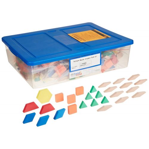  Hand2mind hand2mind Foam, Pattern Block Manipulatives for Geometric Exploration, Tangrams, and Puzzles (Class Pack of 30)