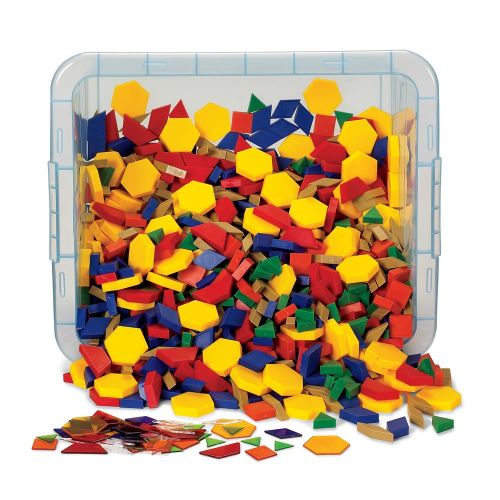  Hand2mind hand2mind Plastic Pattern Blocks Classroom Bulk Kit (Set of 1,250)