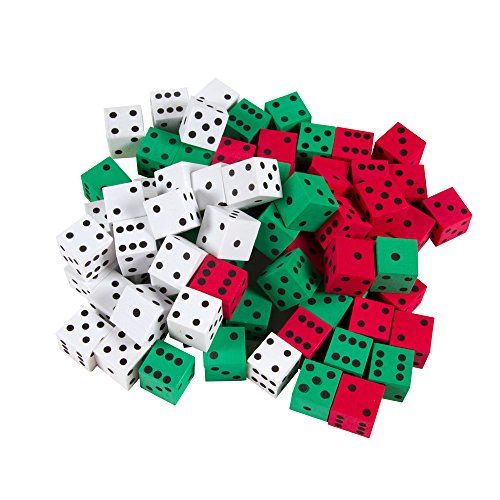  [아마존베스트]Hand2mind hand2mind Foam 3-Color, Dot Dice (Set of 72)