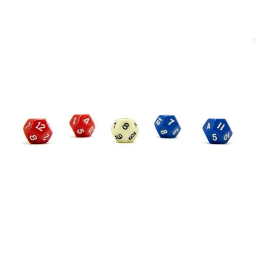  [아마존베스트]Hand2mind hand2mind Dodecahedra 12-Sided Decahedra 0-12 Dice (Set of 5)