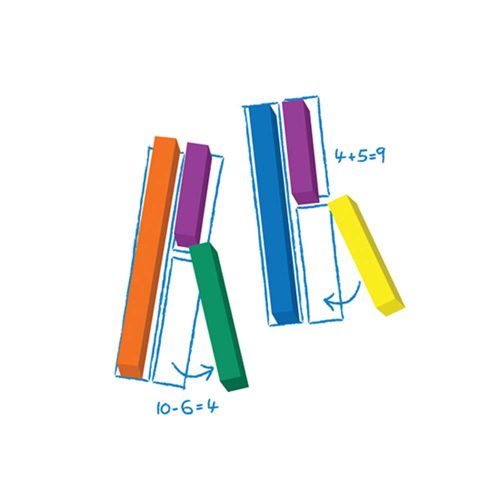  [아마존베스트]Hand2mind hand2mind Plastic, Assorted Colors, Wooden-Alternative Cuisenaire Rods (Set of 74)