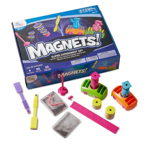  hand2mind MAGNETS! Super STEM Kits For Kids Ages 8-12, 9 Science Experiments And Fact-Filled Guide, Make Magnets Float, Move A Train & Build a Compass, Homeschool Science Kits, (Mo