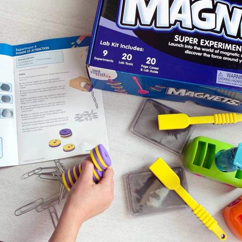  hand2mind MAGNETS! Super STEM Kits For Kids Ages 8-12, 9 Science Experiments And Fact-Filled Guide, Make Magnets Float, Move A Train & Build a Compass, Homeschool Science Kits, (Mo
