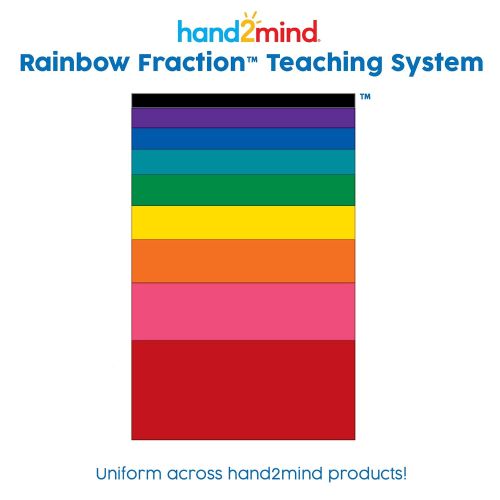  hand2mind Plastic Rainbow Fraction & Decimal Tiles, Early Math Manipulatives Classroom Bulk Kit with Storage Tote (15 Set of 51 Pieces)
