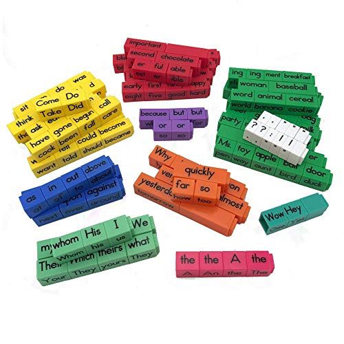  hand2mind Reading Rods Sentence Construction Cubes For Kids Ages 7-12, Learn Grammar, Usage And Punctuation, Visual Aid For Parts of Speech And Affixes, Homeschool Supplies (Set of