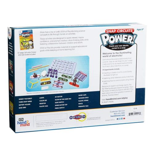  hand2mind Power! Elenco Snap Circuits Electric Science Kit for Kids (Ages 8+) - Build 19 STEM Experiments and Activities Set, Create Circuit and Explore Electricity, STEM Authentic