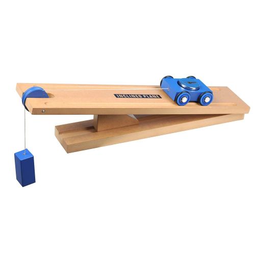  hand2mind Wood Simple Machine Collection with Inclined Plane and Cart, Double Pulley, Lever (Set of 4)