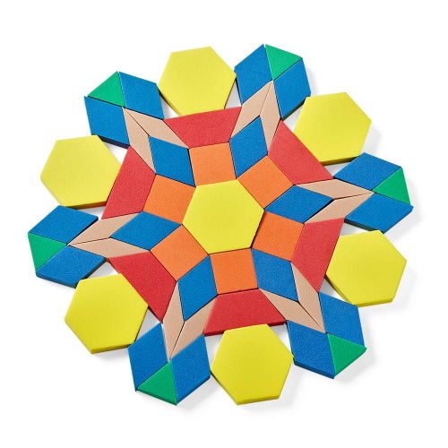  hand2mind Foam, Pattern Block Manipulatives for Geometric Exploration, Tangrams, and Puzzles (Class Pack of 30)
