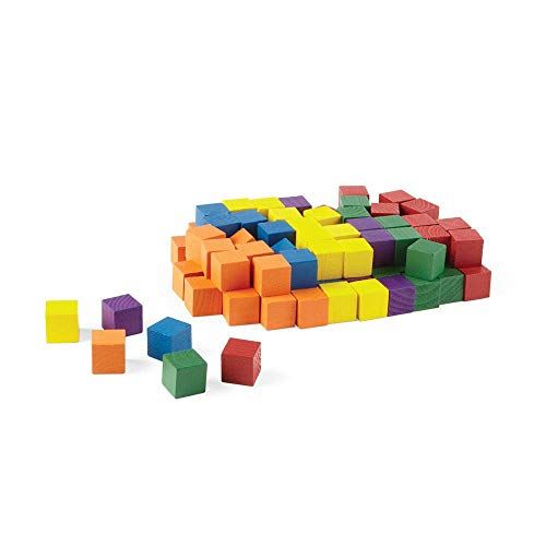  Hand2mind Wood 1-Inch Color Cubes, Set of 100