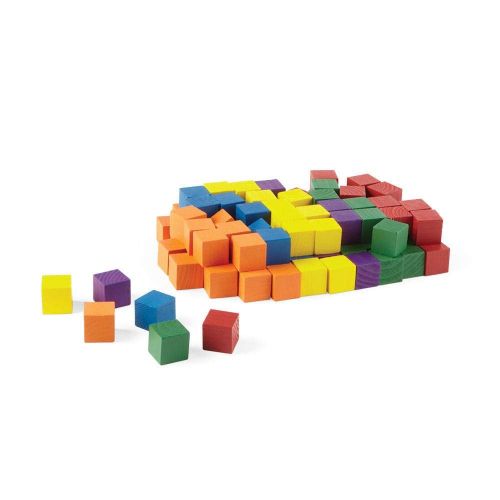  Hand2mind Wood 1-Inch Color Cubes, Set of 100