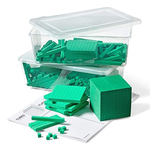  hand2mind Green, Foam, Base Ten Blocks for Place Value Math (Set of 322)