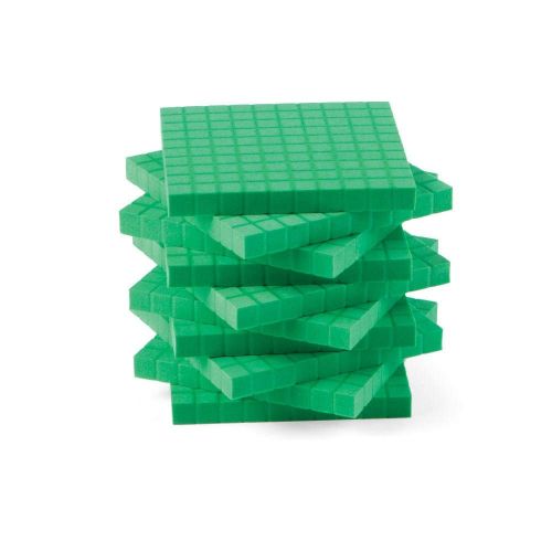  hand2mind Green, Foam, Base Ten Blocks for Place Value Math (Set of 322)