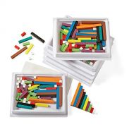 hand2mind Wooden Cuisenaire Rods Six-Tray Pack Kit, Spark Kids Interest in Math with Hands-on Learning, (Grades K-8), Color & Rod Correspond to a Specific Length (6 Sets of 74), 42