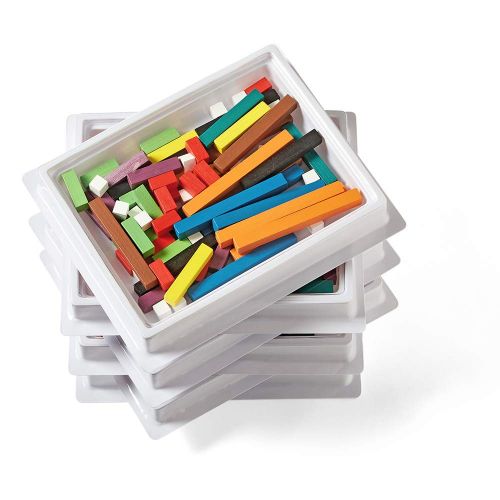  hand2mind Wooden Cuisenaire Rods Six-Tray Pack Kit, Spark Kids Interest in Math with Hands-on Learning, (Grades K-8), Color & Rod Correspond to a Specific Length (6 Sets of 74), 42