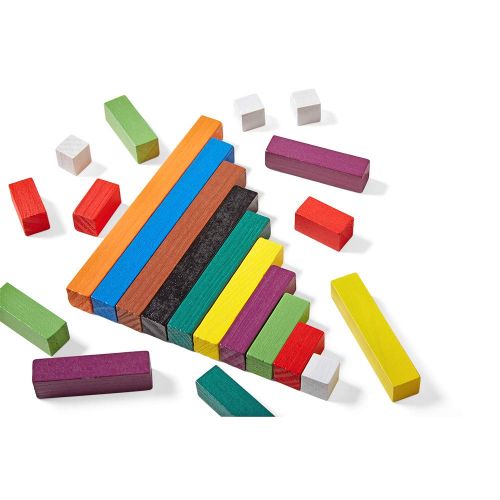  hand2mind Wooden Cuisenaire Rods Six-Tray Pack Kit, Spark Kids Interest in Math with Hands-on Learning, (Grades K-8), Color & Rod Correspond to a Specific Length (6 Sets of 74), 42