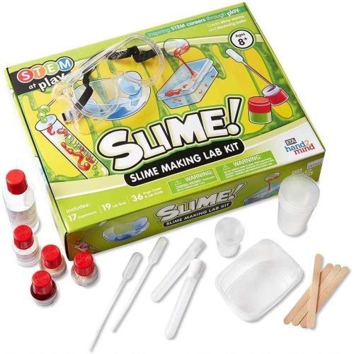  hand2mind SLIME! Slime Making Lab Kit For Kids Ages 8-12, 14 Science Experiments and Fact-Filled Guide, Make DIY Slimy Worms and Bouncing Balls, Educational Toys, Homeschool Scienc