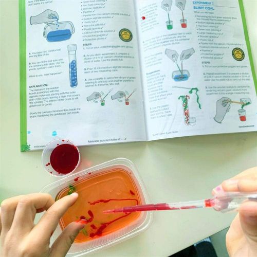  hand2mind SLIME! Slime Making Lab Kit For Kids Ages 8-12, 14 Science Experiments and Fact-Filled Guide, Make DIY Slimy Worms and Bouncing Balls, Educational Toys, Homeschool Scienc