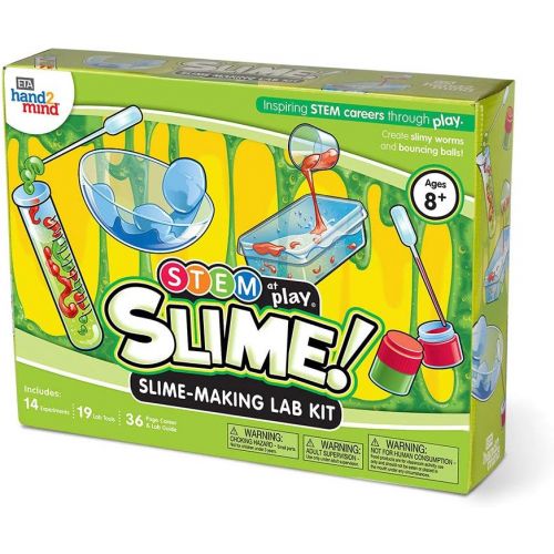  hand2mind SLIME! Slime Making Lab Kit For Kids Ages 8-12, 14 Science Experiments and Fact-Filled Guide, Make DIY Slimy Worms and Bouncing Balls, Educational Toys, Homeschool Scienc