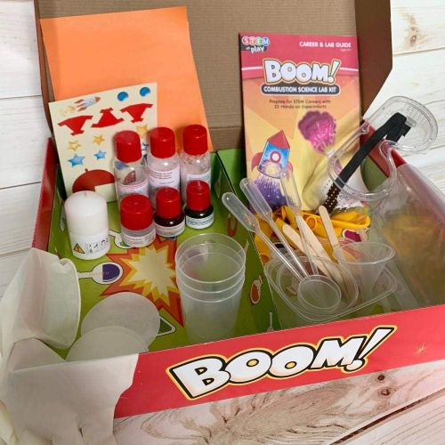  hand2mind BOOM! Combustion Chemistry Lab Kit For Kids Ages 8-12, 25 Science Experiments And Fact-Filled Guide, Make Rockets And Explosions, Homeschool Science Kits, Educational Toy