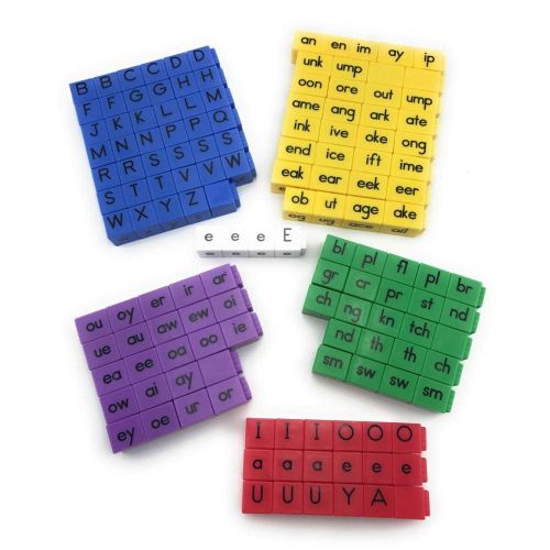  hand2mind Reading Rods Phonics Word Building Letter Cubes For Kids Ages 6-10, Learn Letter Patterns, Short Vowels And Long Vowel Sounds, Words Ending With Y, Homeschool Supplies (S