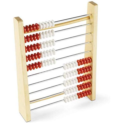  hand2mind Rekenrek 100-Bead Wooden Frame Abacus For Kids Math (Ages 5+), Individual Student Counting Frame, White & Red Color Coded Beads, 10 Beads Each Row (Pack of 1), Model Numb
