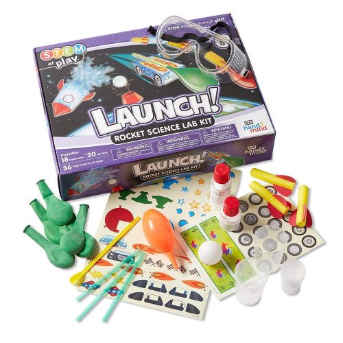  hand2mind LAUNCH! Rocket STEM Kits For Kids Ages 8-12, 18 Science Experiments and Fact-Filled Guide, Make Your Own Rocket, Solar System, And Rocket Races, Homeschool Science Kits