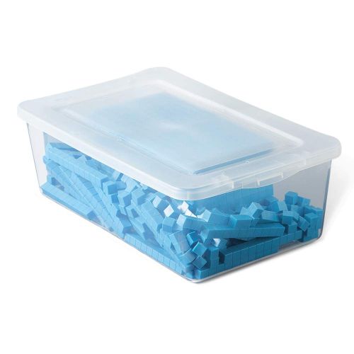  hand2mind Blue Plastic Base Ten Blocks, The Starter Kit for Elementary Math Manipulatives, (Ages 8-11), Master the fundamentals of Place Value & Regrouping (Set of 161)