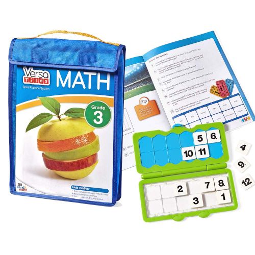  hand2mind - 85413 VersaTiles Math Practice Take Along Grade 3 Math Workbook, Math Puzzle For Kids, Independent Activities, Math Game For Third Grade, Kids Homeschool Supplies