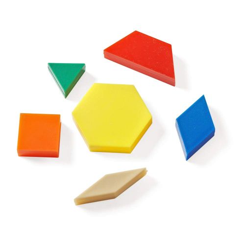  hand2mind Plastic Pattern Blocks Classroom Bulk Kit (Set of 1,250): Toys & Games