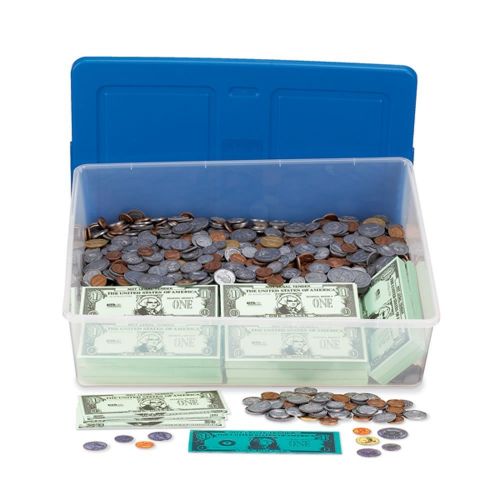  hand2mind - 46395 Money Classroom Kit, Educational Toy with Paper Bills, Plastic Coins, and Plastic Storage Tote (Set of 2900+ Pieces)