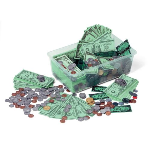  hand2mind - 46395 Money Classroom Kit, Educational Toy with Paper Bills, Plastic Coins, and Plastic Storage Tote (Set of 2900+ Pieces)