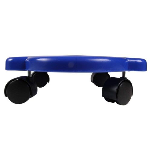  hand2mind 66189 Blue Indoor Scooter Board With Safety Handles For Kids Ages 6-12, Plastic Floor Scooter Board With Rollers, Physical Education For Home, Homeschool Supplies (Pack o