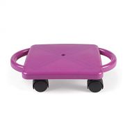 hand2mind 77103 Purple Indoor Scooter Board With Safety Handles For Kids Ages 6-12, Plastic Floor Scooter Board With Rollers, Physical Education For Home, Homeschool Supplies (Pack