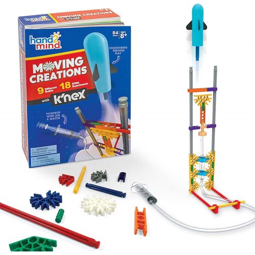  hand2mind Moving Creations with KNEX, Book and Building Kit for Kids Ages 8-12, 9 Models & 18 Science Experiments, Explore The Science of Air and Water, Homeschool Science Kits