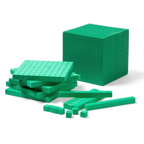  hand2mind Green, Foam, Base Ten Blocks for Place Value Math (Set of 322)